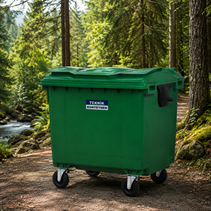 1100 L HDPE Eco-Friendly Outdoor Storage Bucket Dustbin Waste <b>Bin</b> Garbage Container Model TK-1100P Teknik Brand Istanbul Turkey - Product Image 2