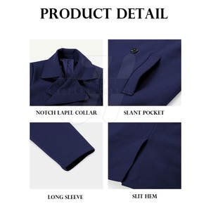 Gabardina de lana para hombre Slim Fit con aberturas laterales y corte cónico-Secado rápido y ecológico - Product Image 6