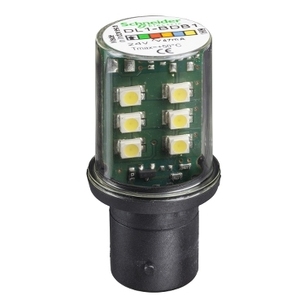 Luci Indicatrici LED Bianche BA15D 24VAC/DC SCHNEIDER ELECTRIC DL1BDB1 - Product Image 1