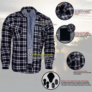 Chemise de motard personnalisée en coton, légère, respirante, à séchage rapide, de protection pour la conduite à moto, confortable et durable - Product Image 4