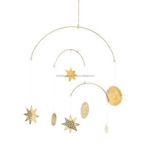 <b>Light</b> Yellow Metal Boho Style Handmade Cartoon Animal Design Hanging <b>Wall</b> Decor for Living Room 2-Piece Oversized Contemporary - Product Image 6