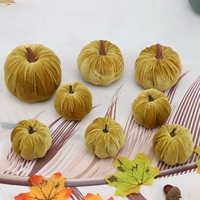 Ensembles de mini citrouilles artisanales en mousse de velours, durables, pour centre de table, décoration de maison pour Halloween et Thanksgiving