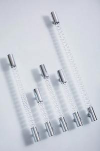 Mango largo de diseño con combinación de vidrio y metal para armarios de lujo, cajones y estilo interior de la India - Product Image 3