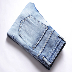 กางเกงยีนส์สำหรับผู้ชายกางเกงยีนส์ผ้าฝ้ายวินเทจซักกลางพิมพ์ลายได้ตามต้องการ - Product Image 6