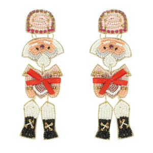 Pendientes bordados con cuentas coloridas para mujer hechos con cuentas de vidrio 100% perfectas para celebraciones de festivales tradicionales - Product Image 5