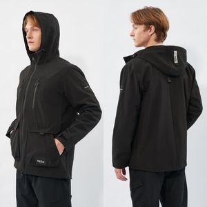 Veste à capuche sportive extérieure résistante à l'eau avec impression réfléchissante Plusieurs poches à rabat zippées Manchette velcro - Product Image 2