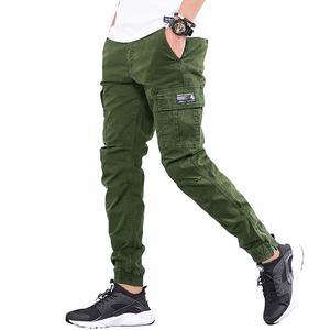 Pantalones cargo exclusivos caqui para hombre, venta al por mayor, 100 algodón, informal, liso, OEM, bolsillos, calidad orientada a la exportación, logotipo personalizado - Product Image 4