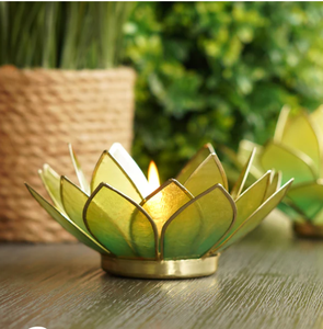 Candelita de loto verde claro para decoración de jardín interior y exterior - Product Image 1