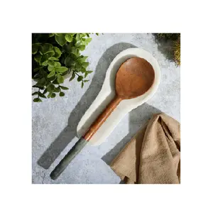 Dapur organizer marmer sendok istirahat batu putih memasak sumpit dan sendok tempat alat sisa pemasok grosir
