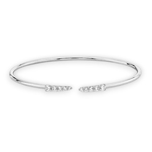 Upgrade Your Style With 925 <b>Sterling</b> <b>Silver</b> Diamond <b>Cuff</b> Bangle Round Moissanite Diamond <b>Cuff</b> Bangle Birthday Gift For Her - Product Image 2