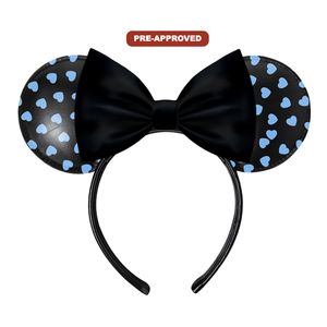 Factory Direct Pre-Approval Design Blue Heart Edition Concept <b>Mouse</b> Ears Headband Custom Made-to-Order Hair Accessory - Product Image 1