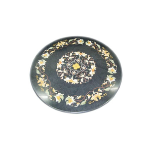 Dessus de table en incrustation de marbre Assemblage facile Meubles de maison Artisanat floral Pietre Dure Incrusté Semi-précieux Fait à la main Design moderne Noir - Product Image 2