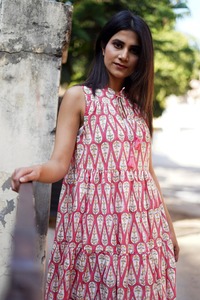 Robe d'été décontractée pour femme en coton avec imprimé floral chic Confort et style ultimes en rose pour le temps ensoleillé WCD14 - Product Image 5