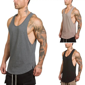Camiseta sin Mangas para Hombre, Color Beige, Cuello Redondo, Tejido de Punto, Color Sólido, Estilo Vintage, Ecológica, Transpirable, de Secado Rápido, con Cuentas de Spandex/Poliéster - Product Image 5