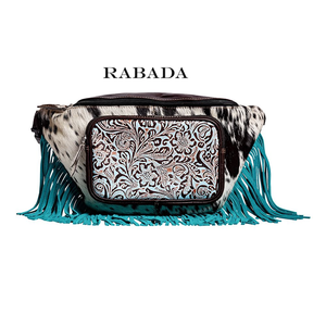 Venta caliente elegante Vintage diseño occidental bolso de cuero de vaca exclusivo Tooled Hair Fringe cierre de cremallera función antirrobo - Product Image 1