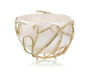 Mangkuk bunga desain antik penyangga untuk Dekor rumah Modern mangkuk logam untuk tengah meja pernikahan dan kerajinan alami