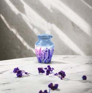Urne de champ de lavande Urne papillon personnalisée pour cendres Crémation Urnes funéraires modernes décoratives pour cendres humaines adultes - Product Image 2