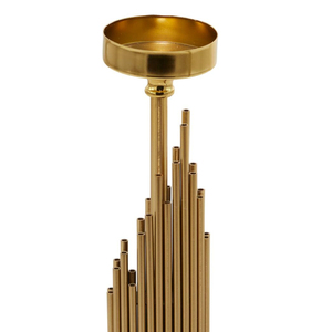 Set of 2pcs Gold Plated Metal Contemporary <b>Candle</b> Holder for Decorative Centerpiece Bulk Supplies Available at Reasonable Price - Product Image 4