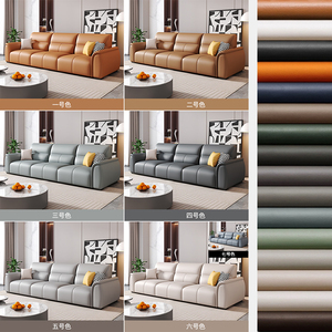 Sofá Cama Seccional de Cuero Genuino Italiano Moderno con Respaldo Alto, Esponja Cómoda para Uso Doméstico, Extensible, Reclinable, Patas de Metal - Product Image 5