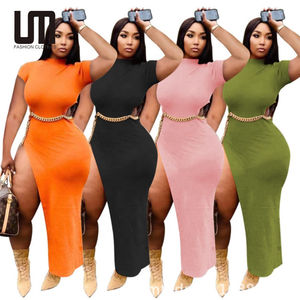 Vestido Maxi de Moda Tallas Grandes Liu Ming, Casual de Verano, Ajustado, Cuello Alto, Manga Casquillo, Abertura, Transpirable, Natural, Sexy, con Encaje Hueco - Product Image 6