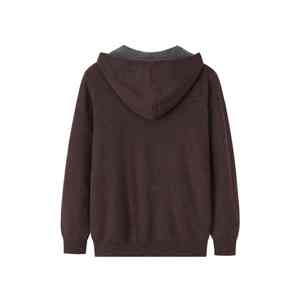 Personnalisé hommes Premium deux couches Interlock Zip up nouveau épais chaud 100% cachemire à capuche hommes - Product Image 3