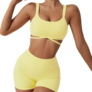 ชุดโยคะ กางเกงขาสั้น ชุดออกกำลังกาย ระบายอากาศได้ดี ไร้รอยต่อ น้ำหนักเบา ยืดได้สี่ทิศทาง เอวยางยืด ผ้ายืดสแปนเด็กซ์/ไนลอน - Product Image 6