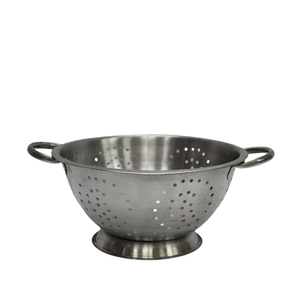 Colador Redondo de Acero Inoxidable con Mango, Color Plateado Mate Pulido, Frutero para Cocina y Decoración de Bodas - Product Image 3