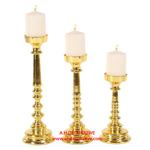 Bougeoirs coniques simples fantaisie bougeoir fait main en métal galvanisé bougeoir en or coulé en aluminium - Product Image 2