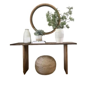 Mesa consola rústica de madera de roble recuperada, muebles de entrada de pasillo de granja, mesa de sofá hecha a mano personalizable - Product Image 4