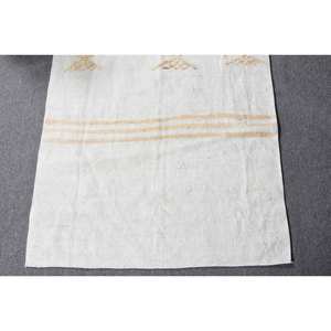 Alfombra blanca y beige Bohemia hecha a mano con diseño de rectángulo clásico turco de 2,5x5,7 pies para dormitorio, sala de estar grande para adolescentes - Product Image 4