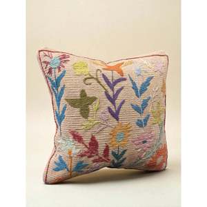 Funda de Cojín Bordada a Mano Suzani de 45 x 45 cm, Elegante Accesorio para Almohada - Product Image 1