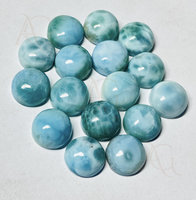 Larimar rond cabochon blanc bleu pierre précieuse en vrac en gros fabrication de bijoux en argent dos plat 3mm à 30mm pectolite bleu ciel