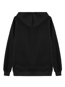 Felpa con cappuccio in cotone misto 100% da uomo di qualità superiore con stampa semplice personalizzata peso massimo nero stagione invernale ricamata alla rinfusa - Product Image 2