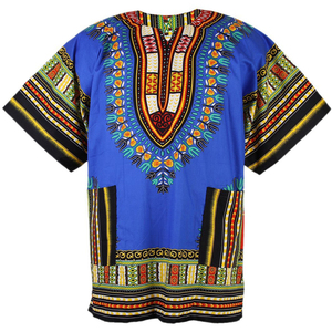 เสื้อเชิ้ตพิมพ์ลายดาชิกิแบบแอฟริกัน CRAFTSHUB มีหลายสีให้เลือก ผลิตจากผ้าฝ้าย 100% สำหรับทั้งชายและหญิง - Product Image 1