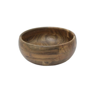 Bol de service de nourriture de forme ronde en bois de conception standard fini naturel pour la table à manger de cuisine bols de service de nourriture et de collations - Product Image 1