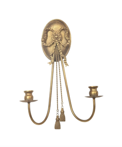 Candelabro Decorativo para el Hogar, Hecho a Mano, Ecológico, de Latón Dorado con Cinta Francesa, Personalizable con Estampado, para Bodas y Pascua, para Fuego Real - Product Image 1