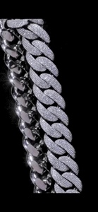 Collier chaîne cubaine de luxe sertie de diamants, plaqué rhodium, moissanite VVS, cadeau orthodoxe hip-hop et fête - Product Image 3