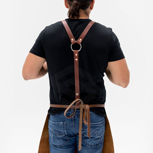 Tablier de cuisinier en cuir bon marché avec logo personnalisé pour hommes Tablier de cuisinier en cuir souple de bonne qualité - Product Image 4