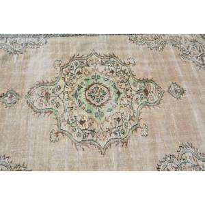 <b>Traditional</b> Beige Green 4.3 X 8.5 ft Woolen <b>Living</b> <b>Room</b> Carpet Classic Aubusson Patchwork Latex Vintage Turkish <b>Rug</b> <b>for</b> Hallway - Product Image 5