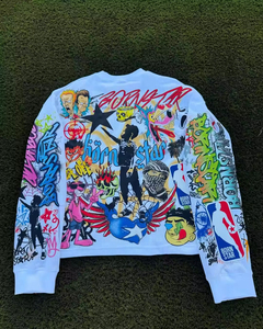 High Quality Streetwear 300gsm Custom Logo DTG Printed Long Sleeve Baggy Boxy Thermal Cotton <b>Waffle</b> <b>Shirt</b> Men's - Product Image 2