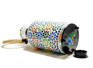 Forme de bouteille multicolore en verre mosaïque Belles perles Design Photophore Bougeoir - Product Image 2