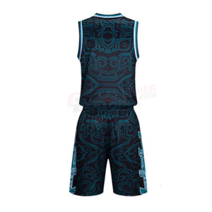 Kit de basket-ball respirant pour homme Maillot d'équipe imprimé à sublimation avec short à taille élastique pour la saison estivale - Product Image 3
