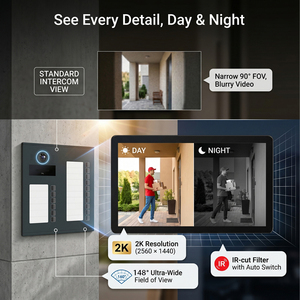 Solution d'interphone intelligent Hiwink, vidéophone IP avec écran IPS de 7 pouces, interphone bidirectionnel, vidéophone IP65 - Product Image 2