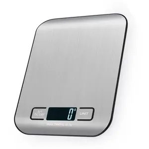 LCD Display Medium Food Scale Stainless Steel Digital Weight Grams Ounces Kitchen Scale For Baking Cooking Meal Prep