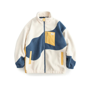 Veste unisexe en polaire tendance de haute qualité sur mesure, col montant, logo frontal, service OEM, luxe - Product Image 3