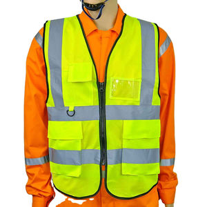 Chaleco de Seguridad Reflectante Impermeable de Alta Visibilidad ANSI Clase 2 con Múltiples Bolsillos, Chaleco de Advertencia con Logotipo Personalizado Elegante - Product Image 1