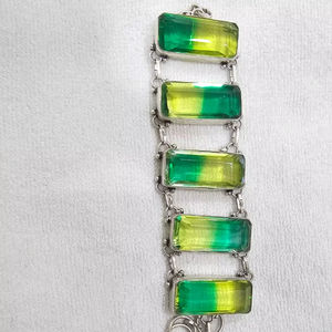 Pulsera de cuentas de piedra Natural cuadrada colorida de alta calidad, joyería de latón con dijes decorativos - Product Image 2