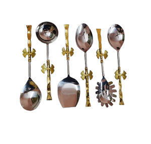 Ensemble de couverts le plus vendu cuillère de service à salade miroir en métal poli ensemble de couverts design de style classique unique pour hôtels mariage - Product Image 6