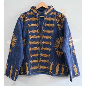 Chaqueta India hecha a mano con bordado, chaqueta bohemia de lona de pato, manga larga, tamaños personalizados y telas disponibles - Product Image 2
