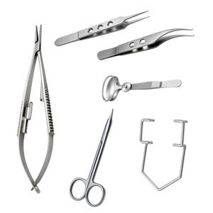 Ensemble d'instruments chirurgicaux ophtalmiques en acier inoxydable, manuel, certifié CE Classe I, pour utilisation en salle d'opération - Product Image 3